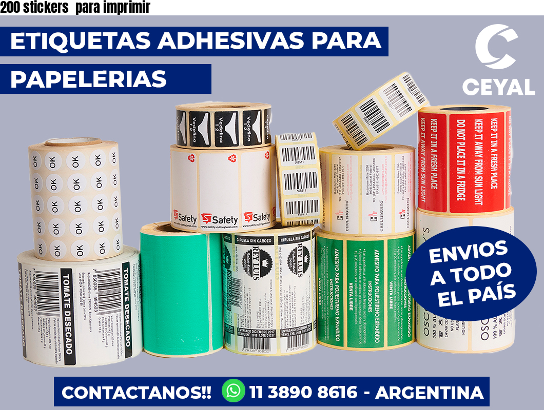 200 stickers para imprimir