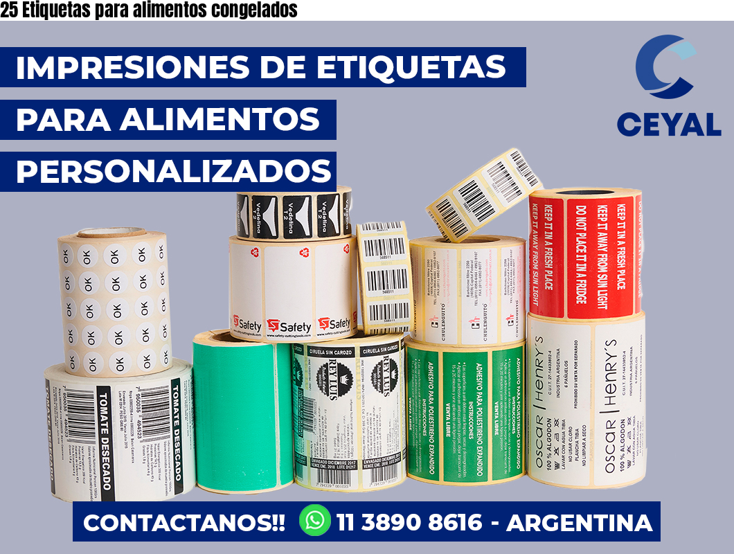 25 Etiquetas para alimentos congelados