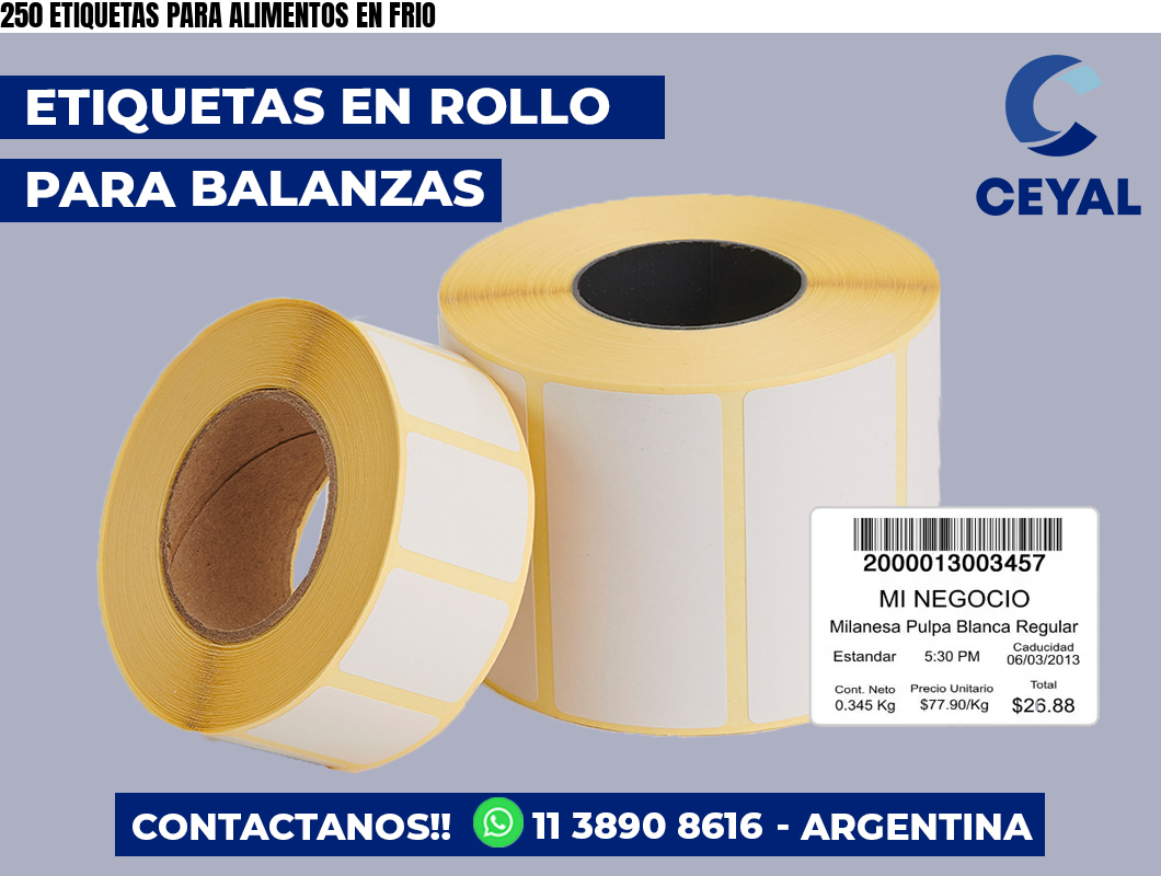 250 ETIQUETAS PARA ALIMENTOS EN FRIO
