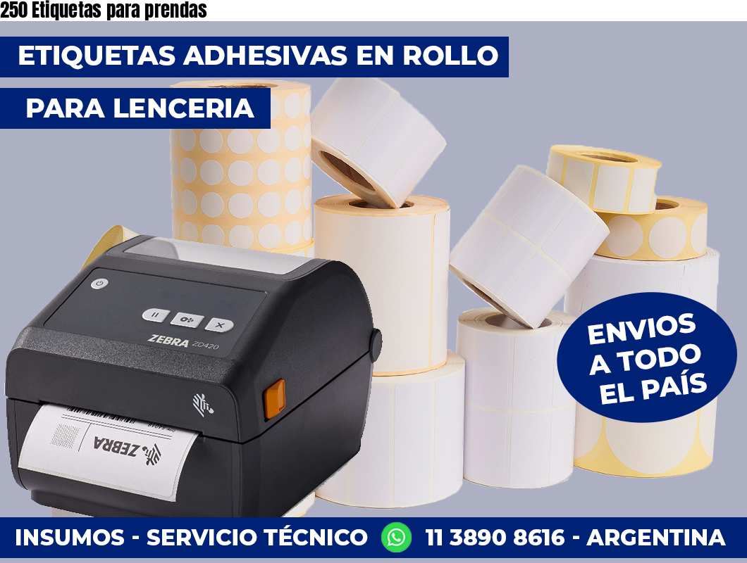 250 Etiquetas para prendas