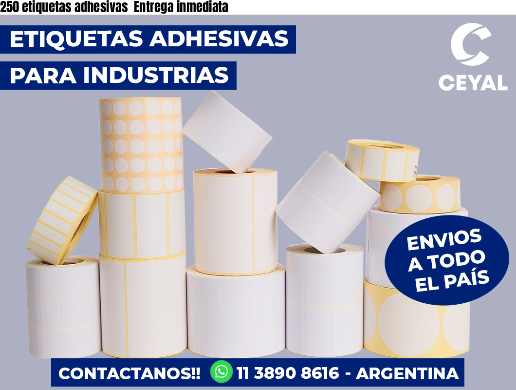 250 etiquetas adhesivas Entrega inmediata