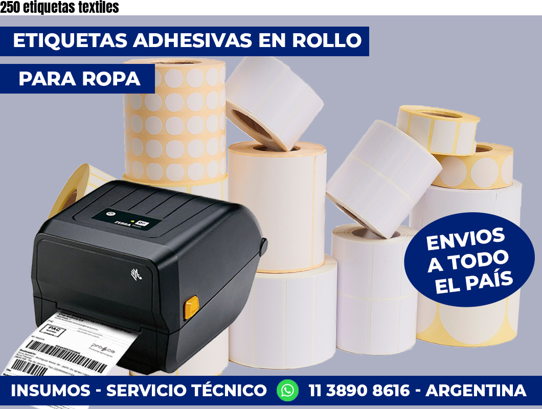 250 etiquetas textiles