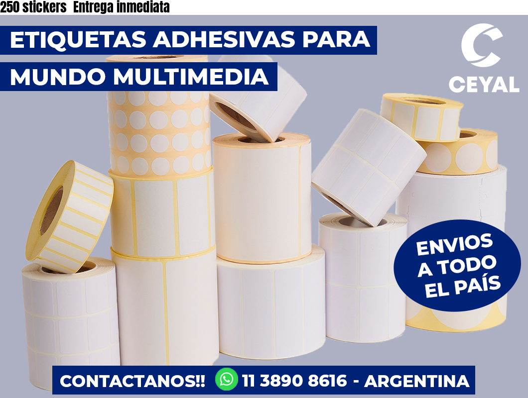 250 stickers  Entrega inmediata