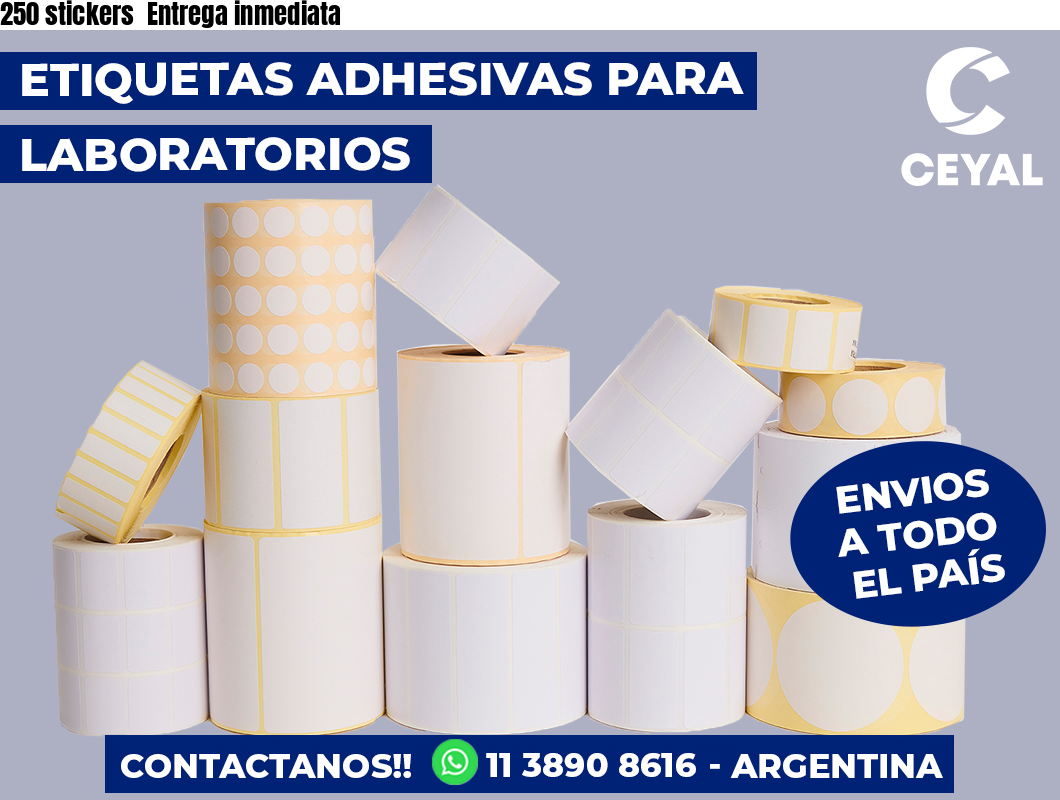 250 stickers  Entrega inmediata