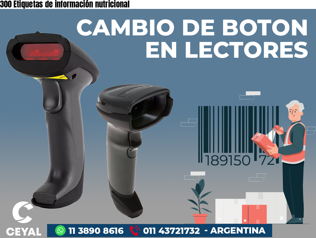 300 Etiquetas de información nutricional