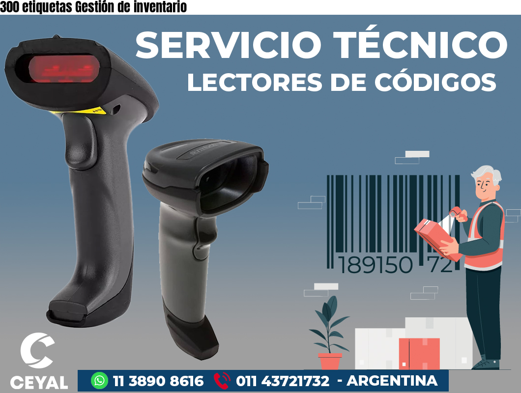 300 etiquetas Gestión de inventario