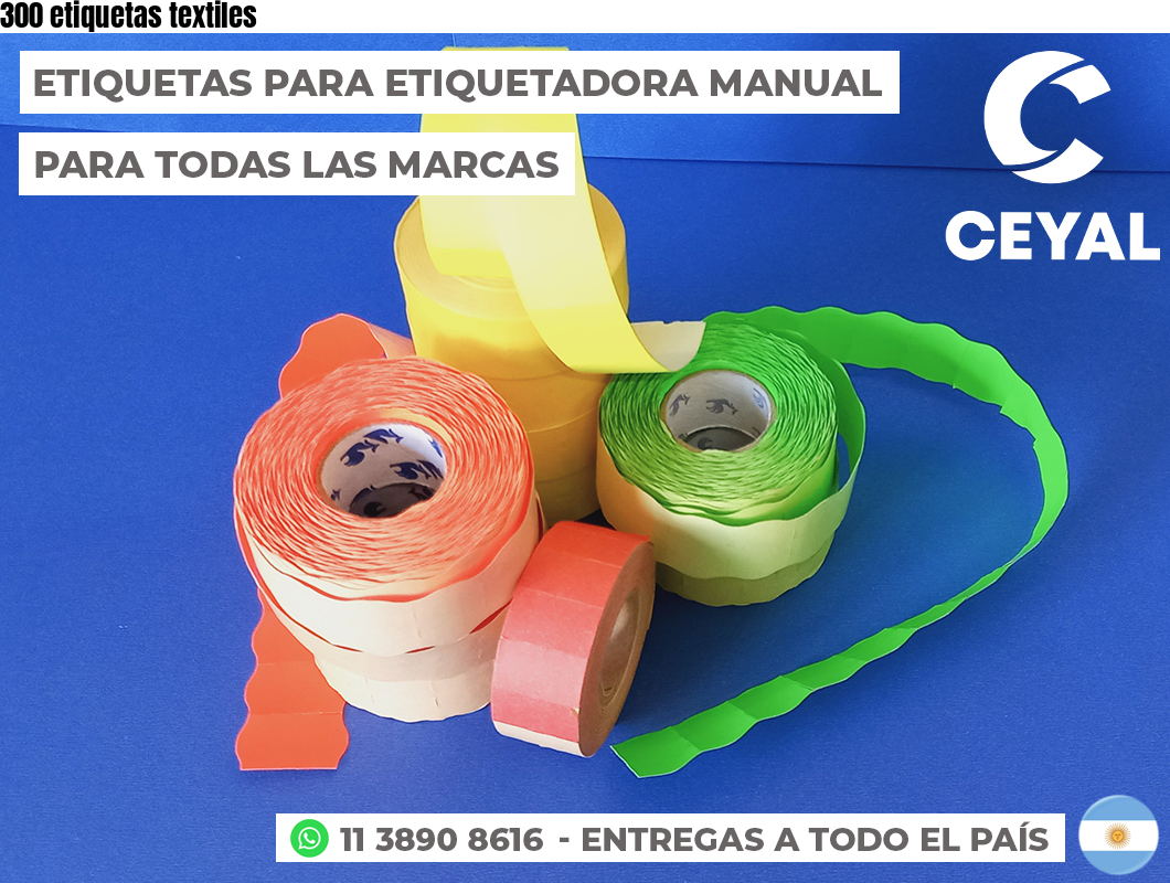 300 etiquetas textiles