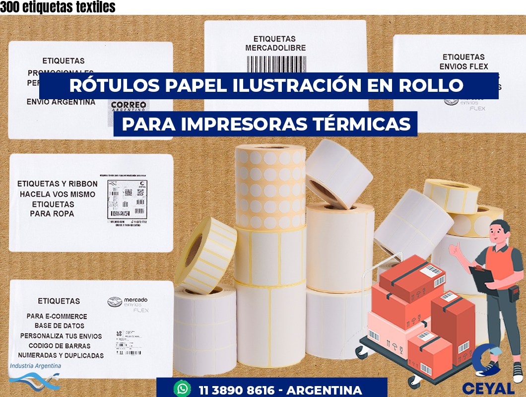300 etiquetas textiles