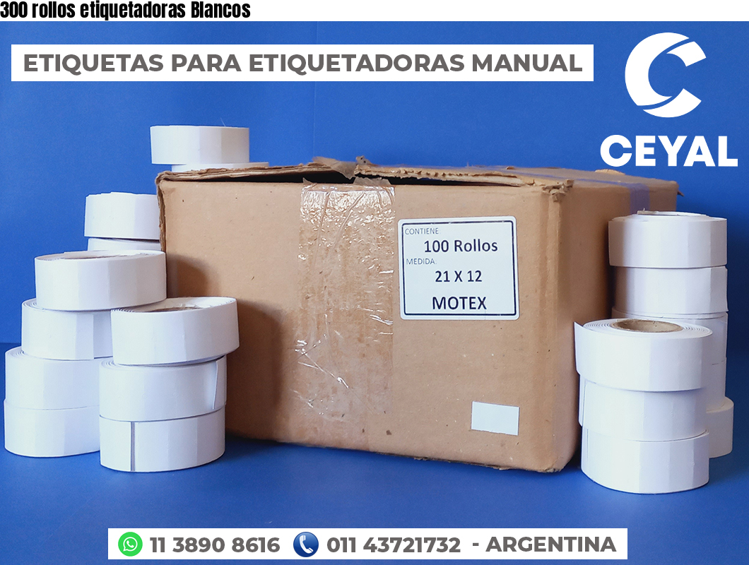 300 rollos etiquetadoras Blancos