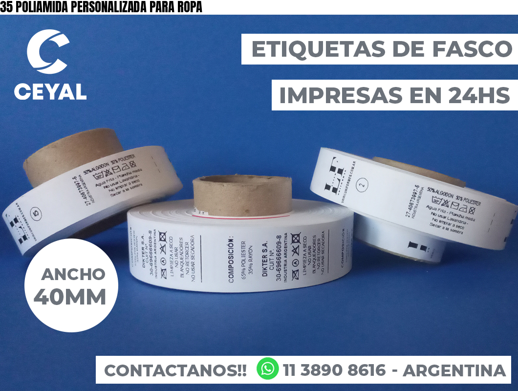 35 POLIAMIDA PERSONALIZADA PARA ROPA