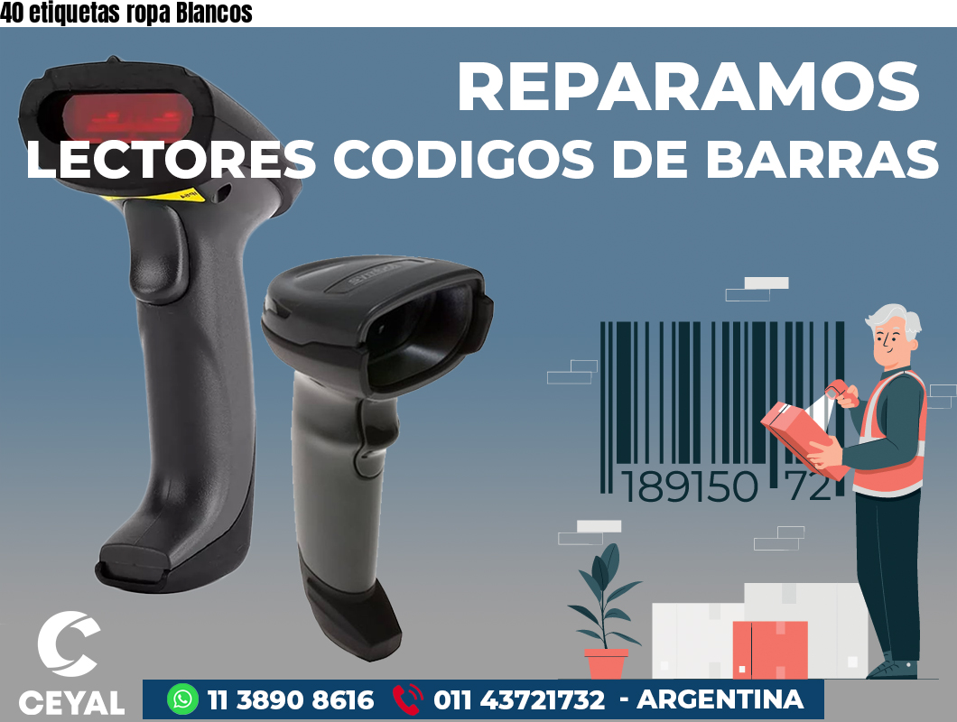 40 etiquetas ropa Blancos