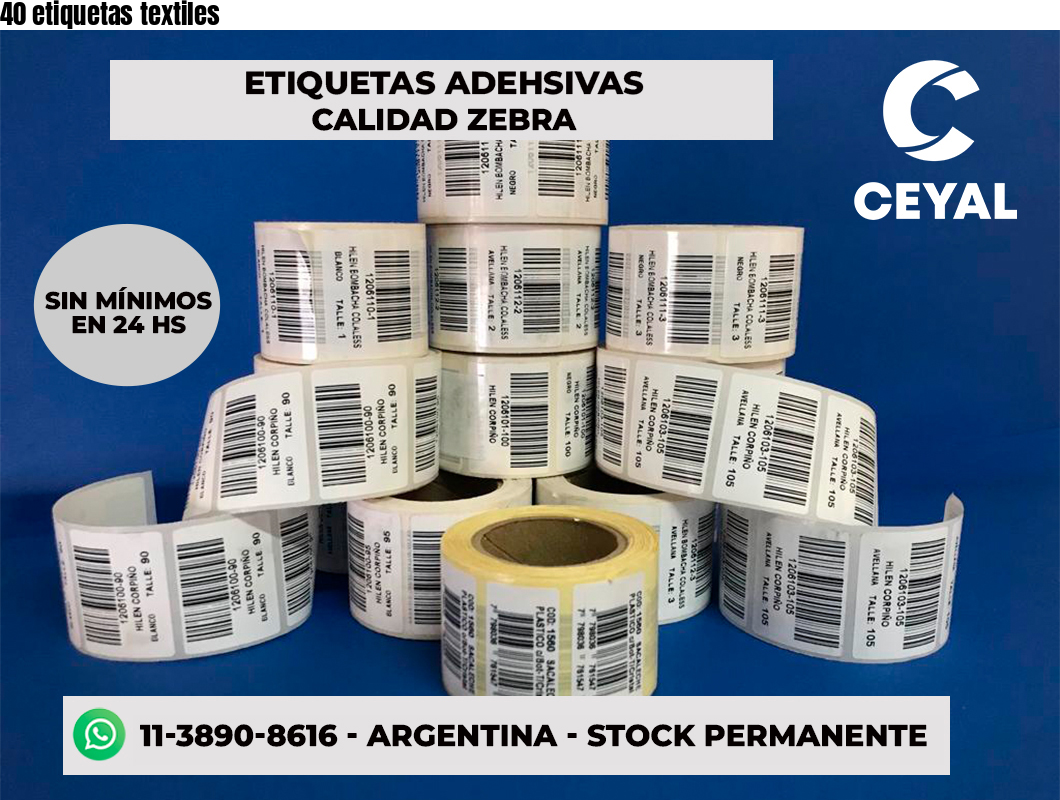 40 etiquetas textiles