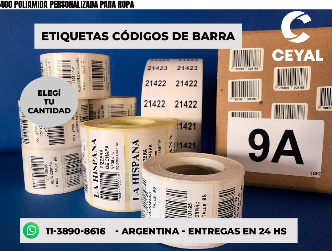 400 POLIAMIDA PERSONALIZADA PARA ROPA