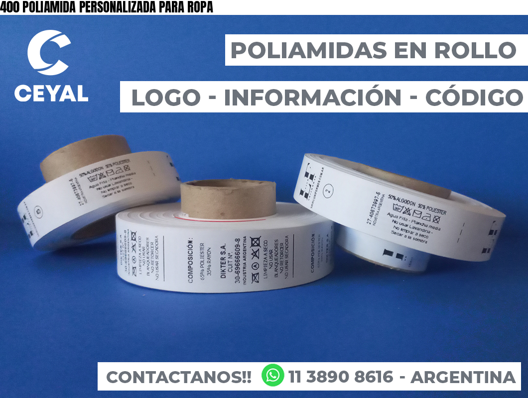 400 POLIAMIDA PERSONALIZADA PARA ROPA