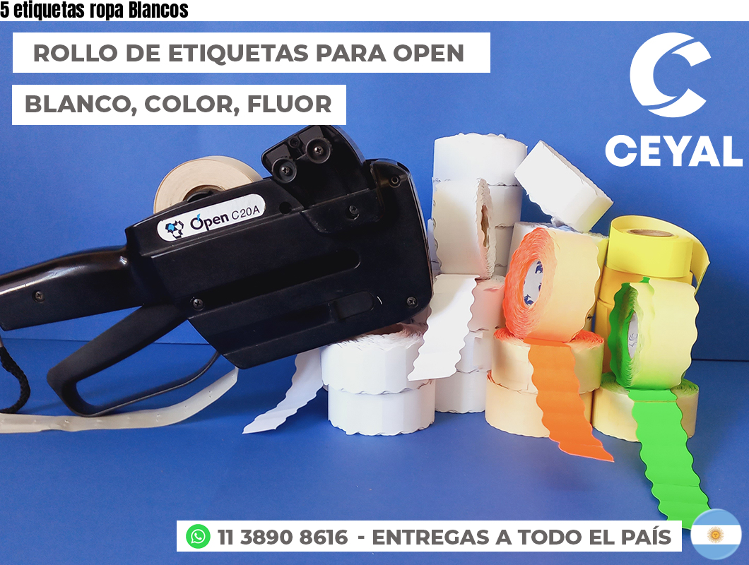 5 etiquetas ropa Blancos