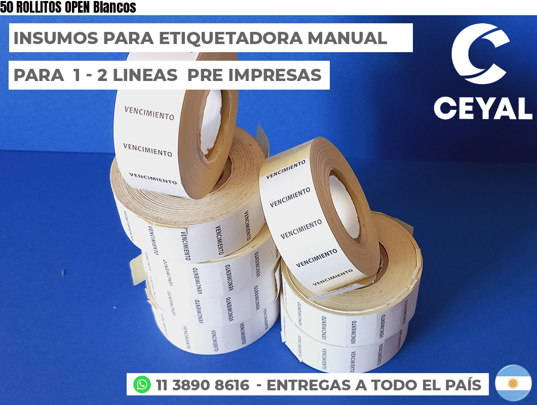 50 ROLLITOS OPEN Blancos