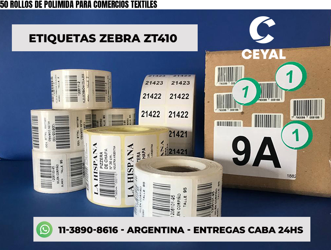 50 ROLLOS DE POLIMIDA PARA COMERCIOS TEXTILES