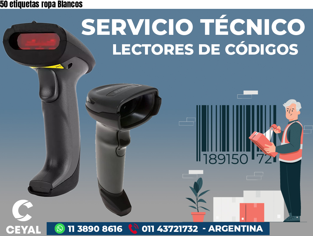 50 etiquetas ropa Blancos