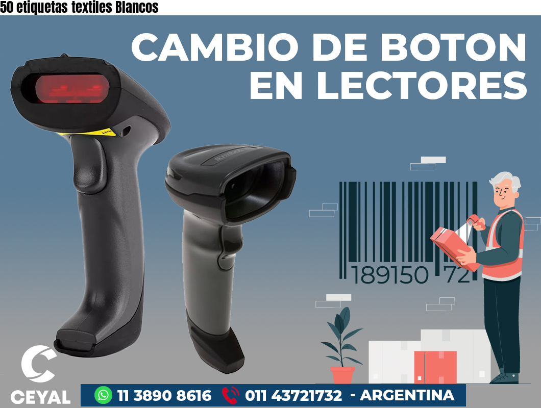 50 etiquetas textiles Blancos