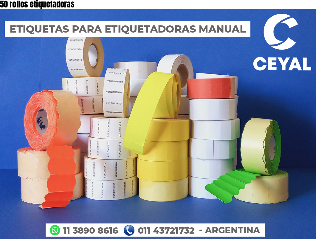 50 rollos etiquetadoras