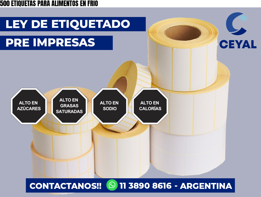 500 ETIQUETAS PARA ALIMENTOS EN FRIO
