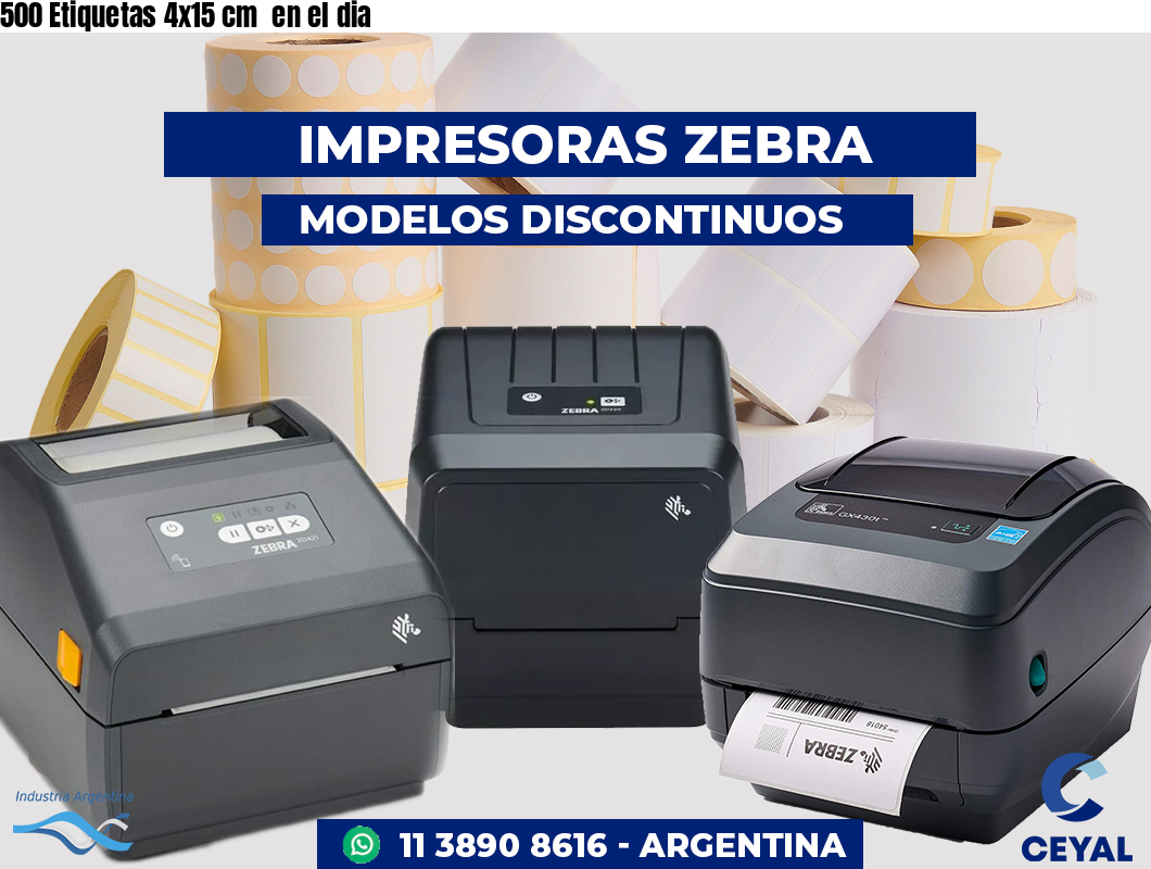 500 Etiquetas 4x15 cm en el dia