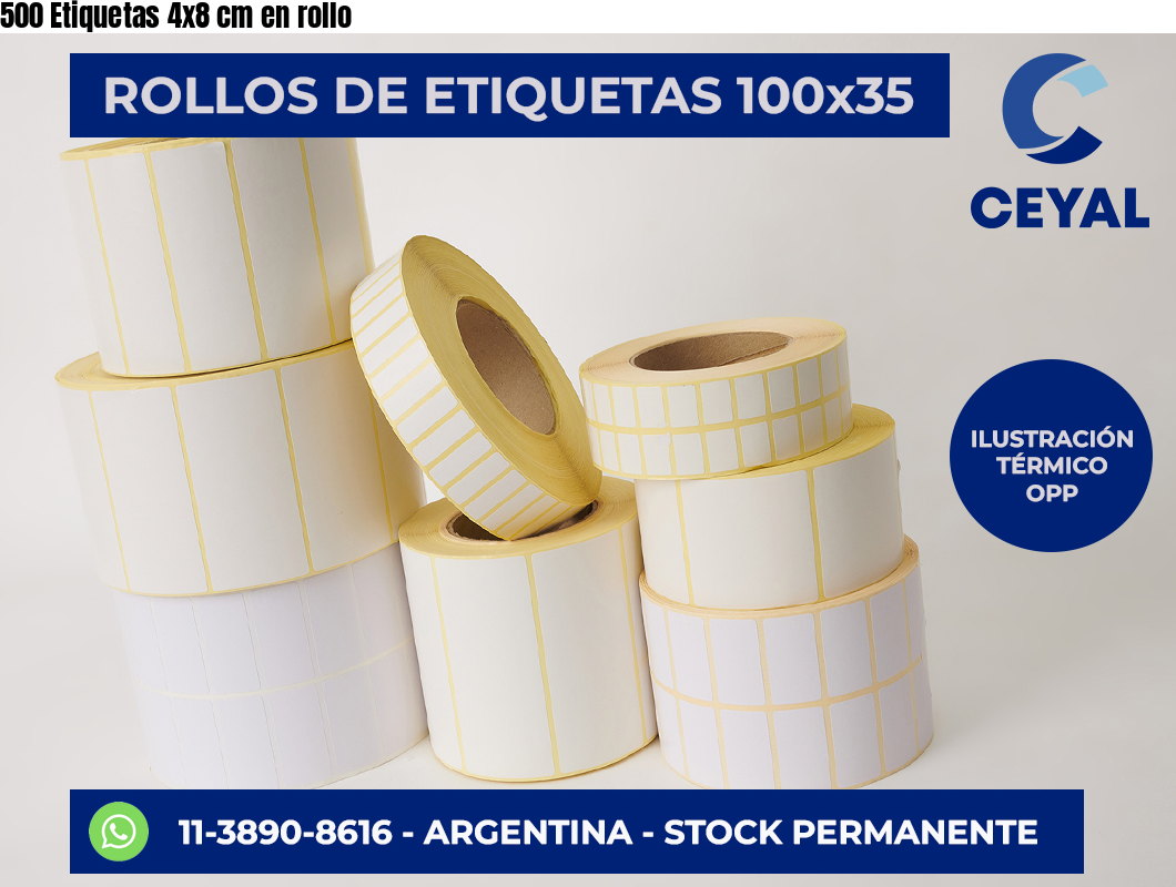 500 Etiquetas 4×8 cm en rollo