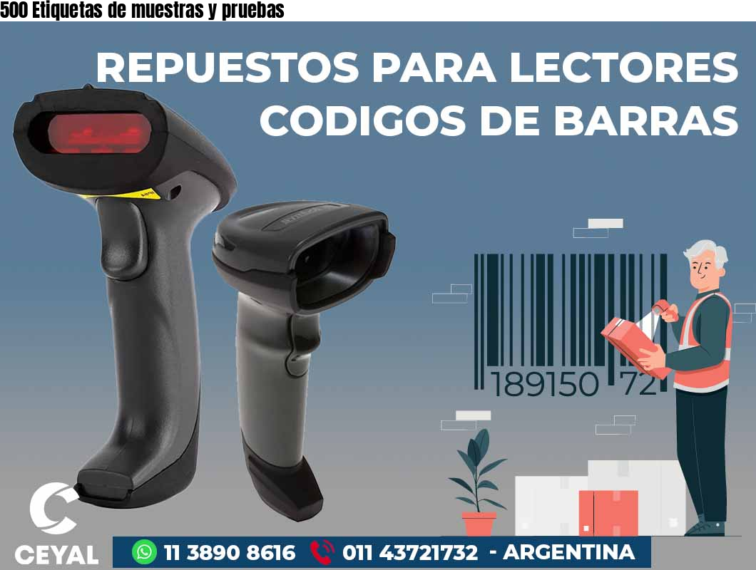500 Etiquetas de muestras y pruebas