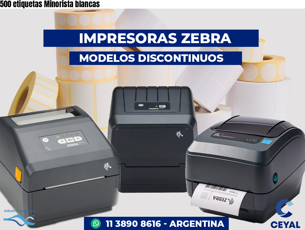 500 etiquetas Minorista blancas
