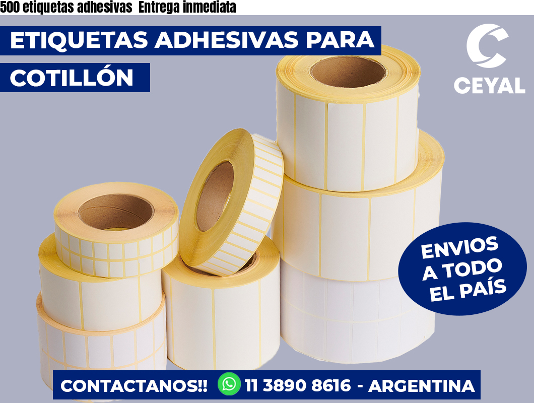500 etiquetas adhesivas Entrega inmediata