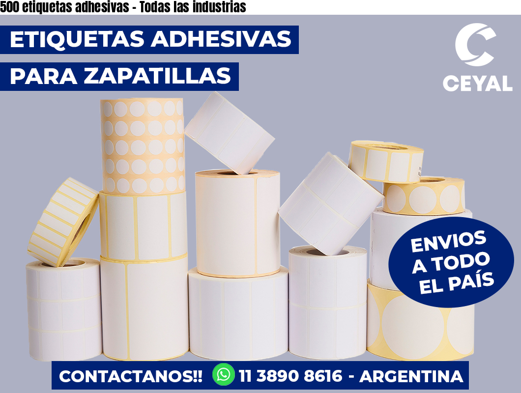 500 etiquetas adhesivas – Todas las industrias