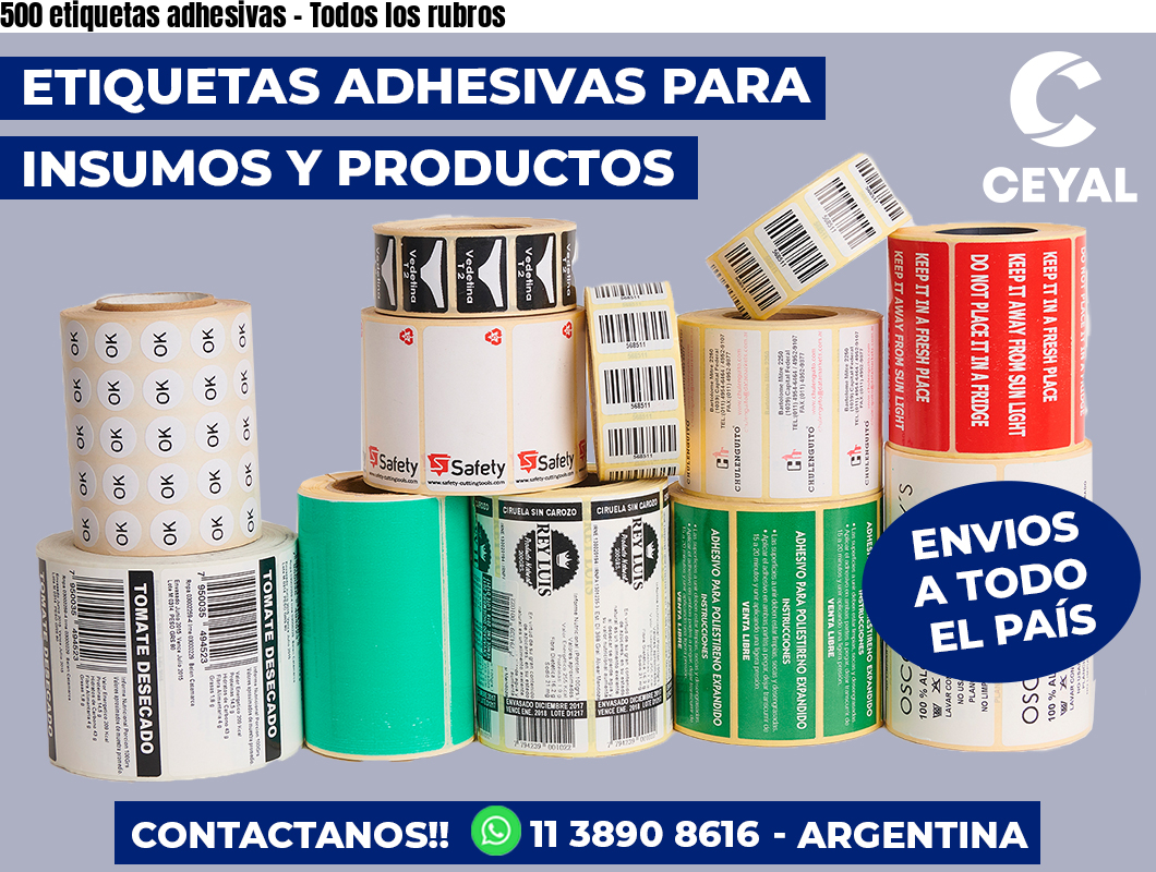 500 etiquetas adhesivas - Todos los rubros