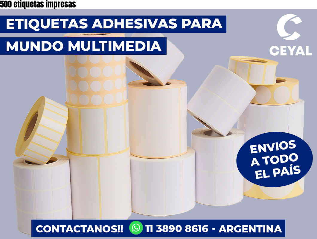 500 etiquetas impresas
