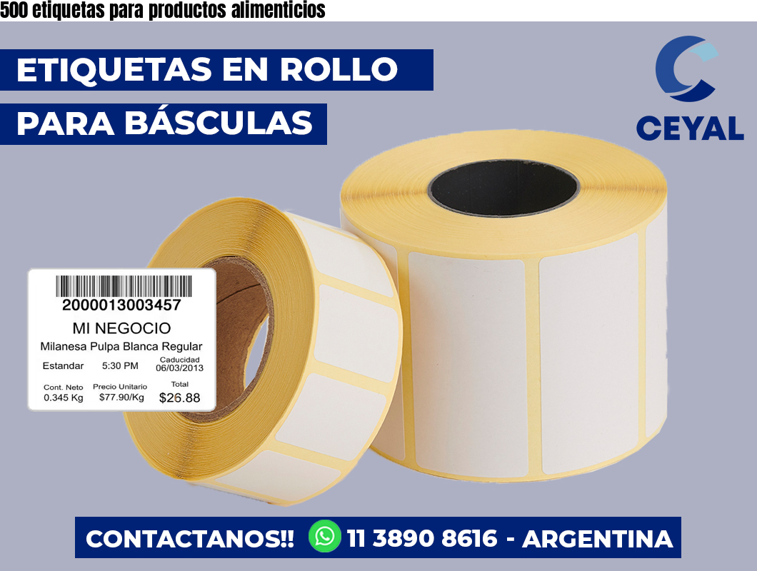 500 etiquetas para productos alimenticios