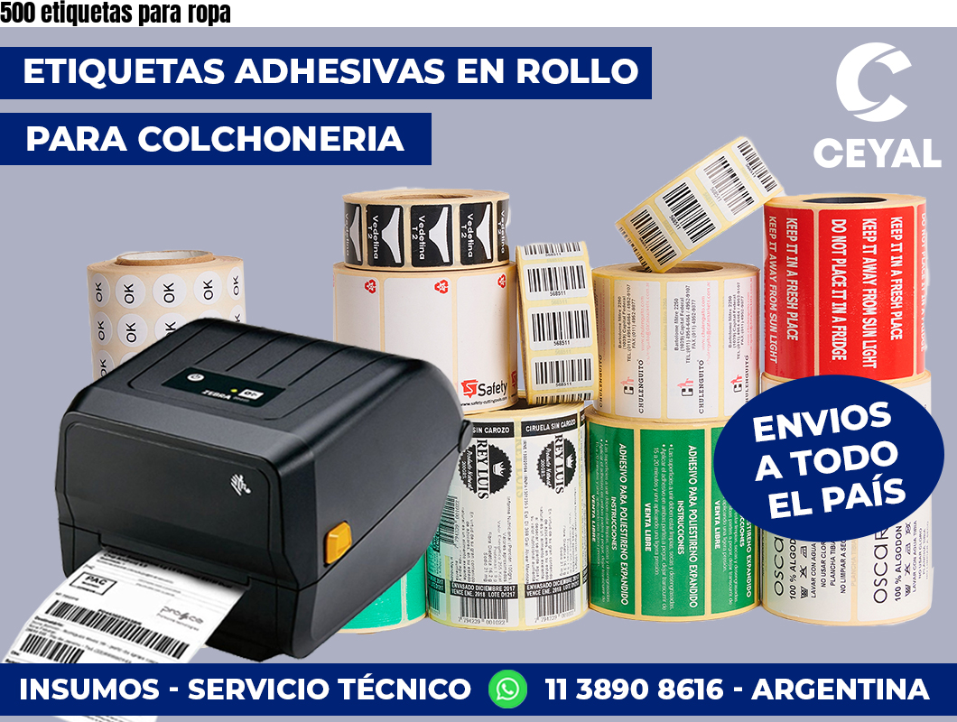 500 etiquetas para ropa