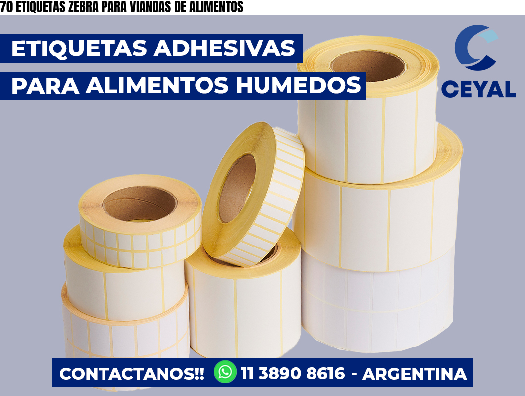 70 ETIQUETAS ZEBRA PARA VIANDAS DE ALIMENTOS