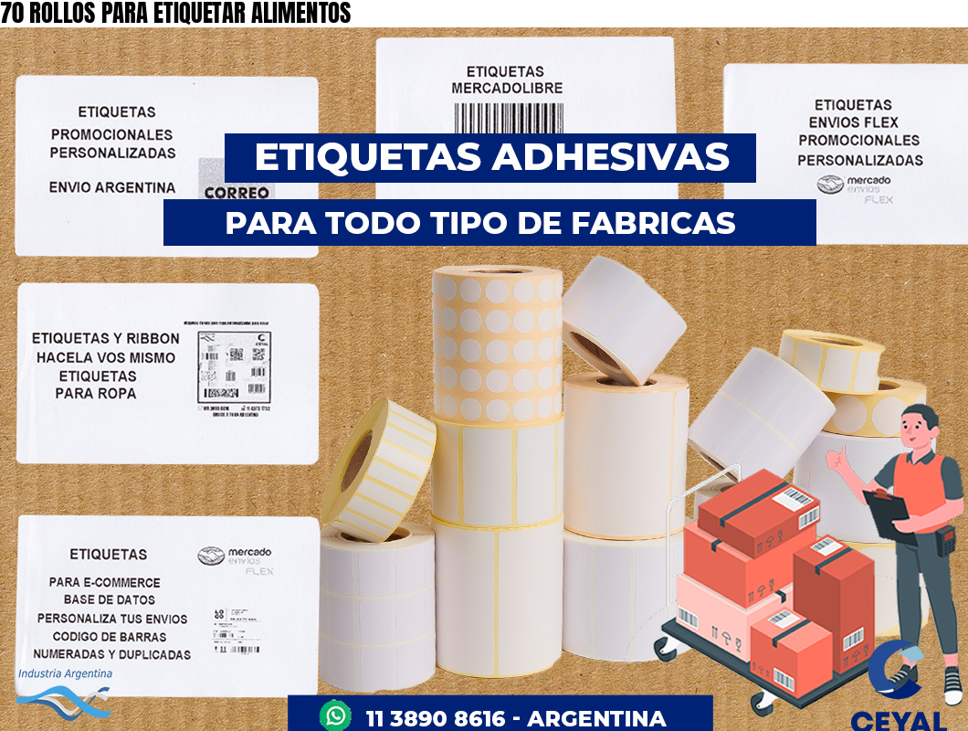 70 ROLLOS PARA ETIQUETAR ALIMENTOS