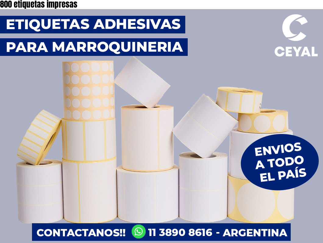 800 etiquetas impresas