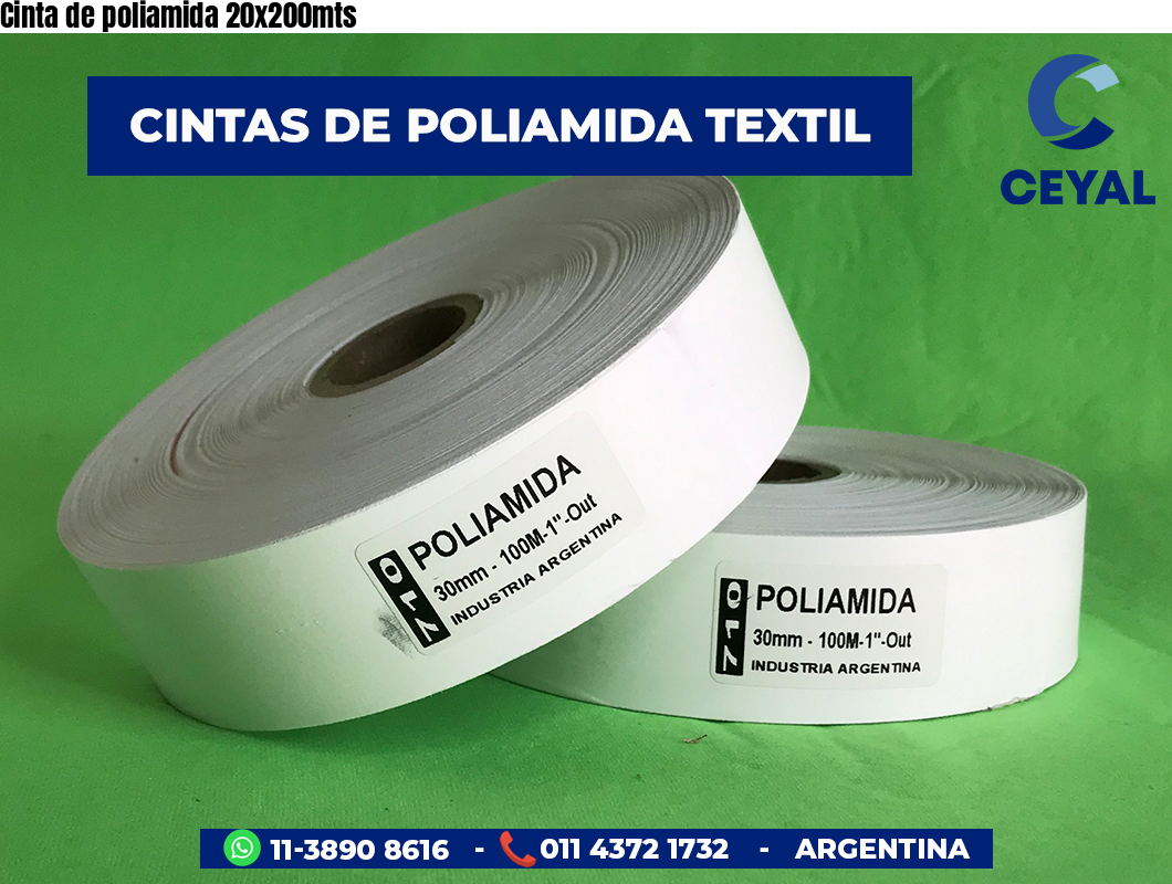 Cinta de poliamida 20x200mts