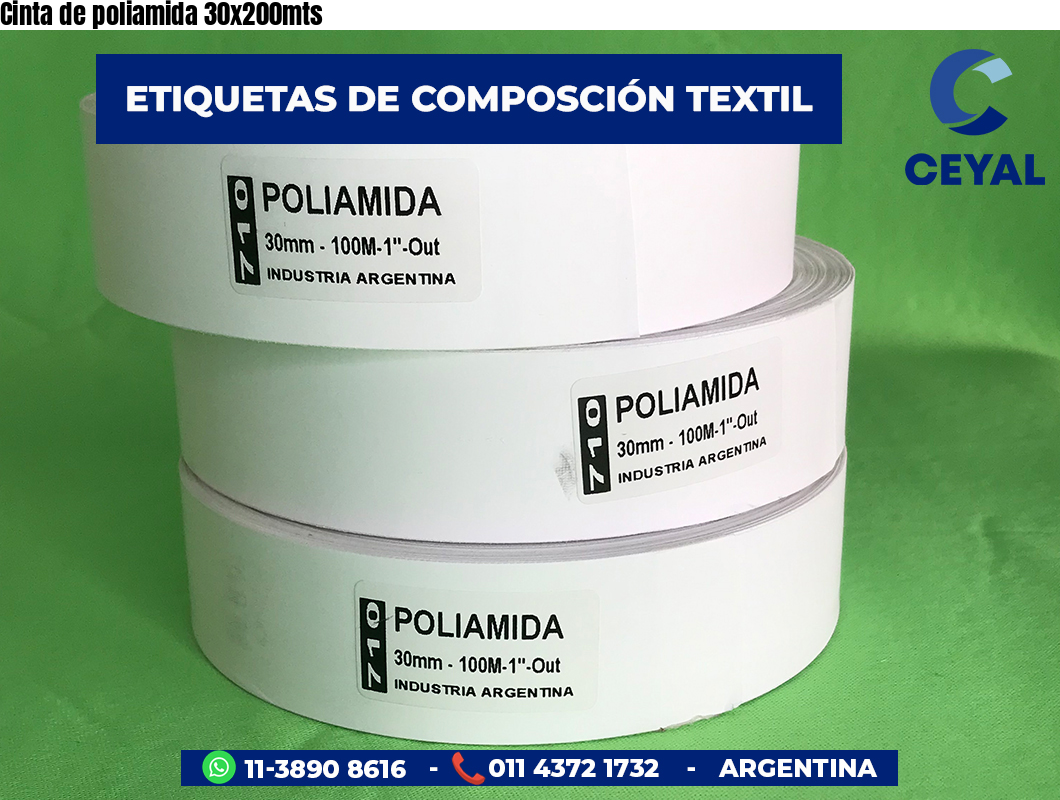 Cinta de poliamida 30x200mts