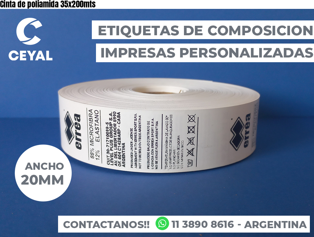 Cinta de poliamida 35x200mts