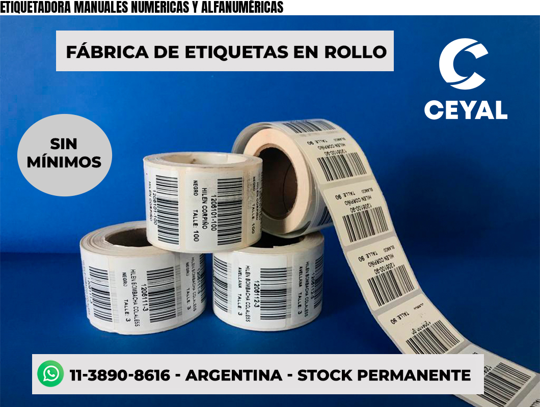 ETIQUETADORA MANUALES NUMERICAS Y ALFANUMÉRICAS