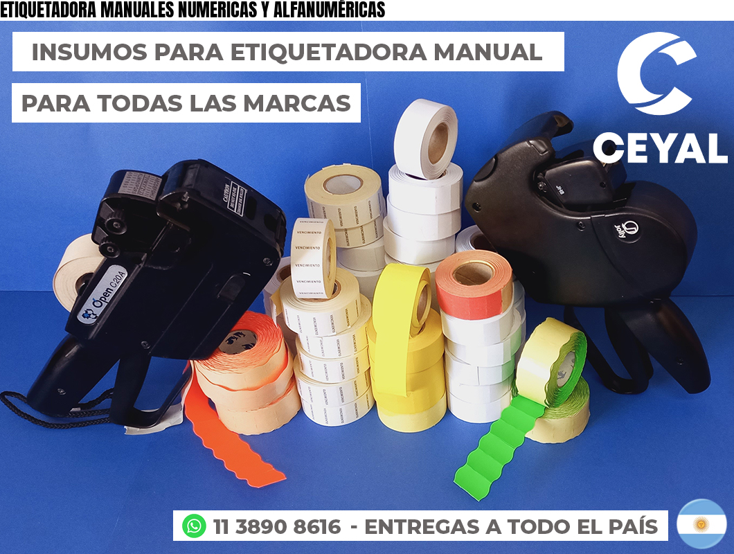 ETIQUETADORA MANUALES NUMERICAS Y ALFANUMÉRICAS