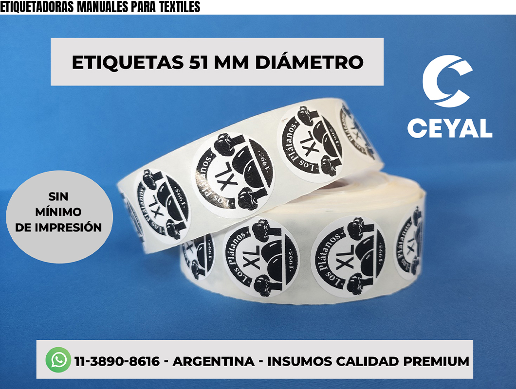 ETIQUETADORAS MANUALES PARA TEXTILES