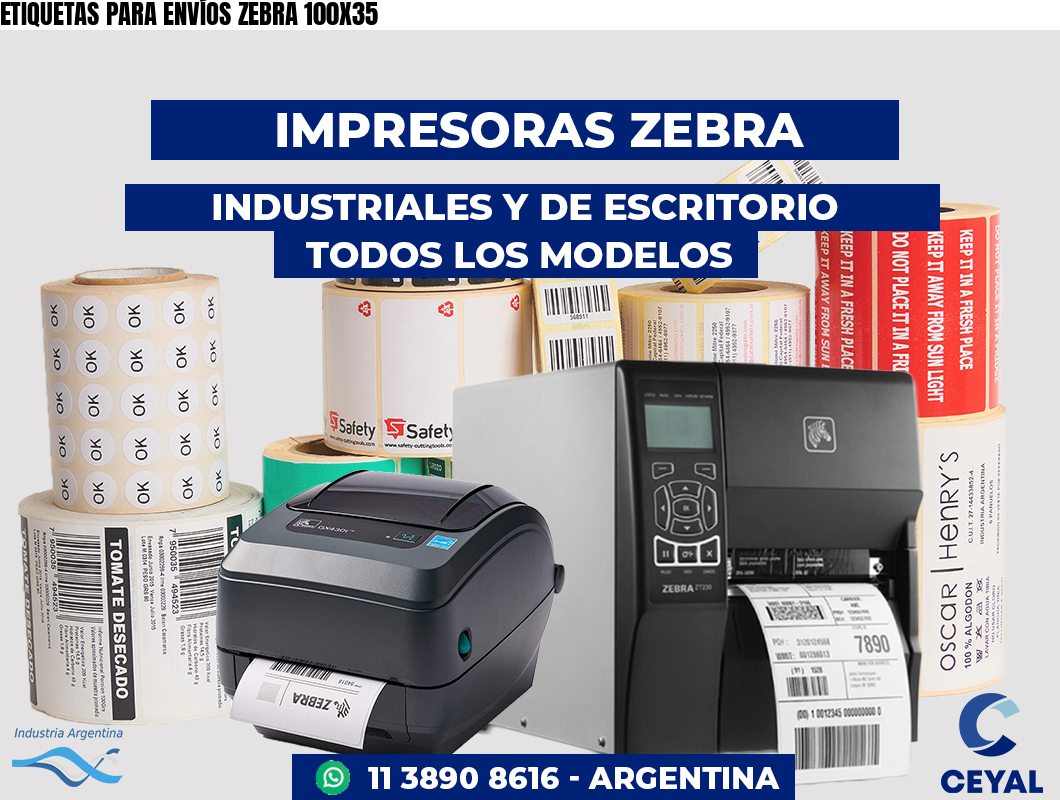 ETIQUETAS PARA ENVÍOS ZEBRA 100X35
