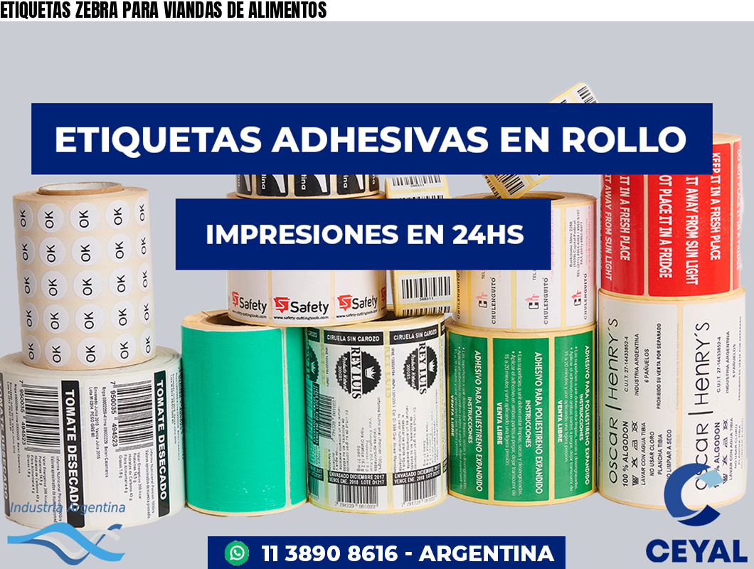 ETIQUETAS ZEBRA PARA VIANDAS DE ALIMENTOS
