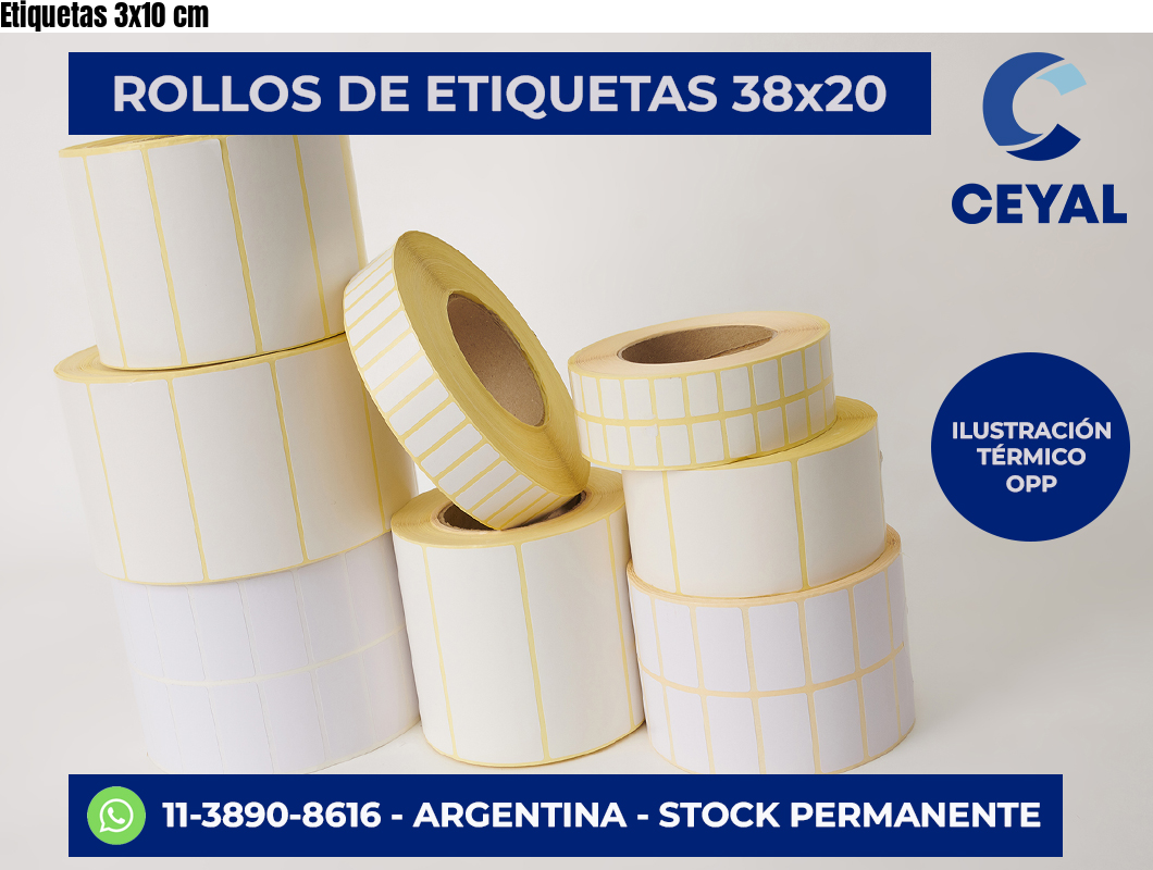 Etiquetas 3×10 cm
