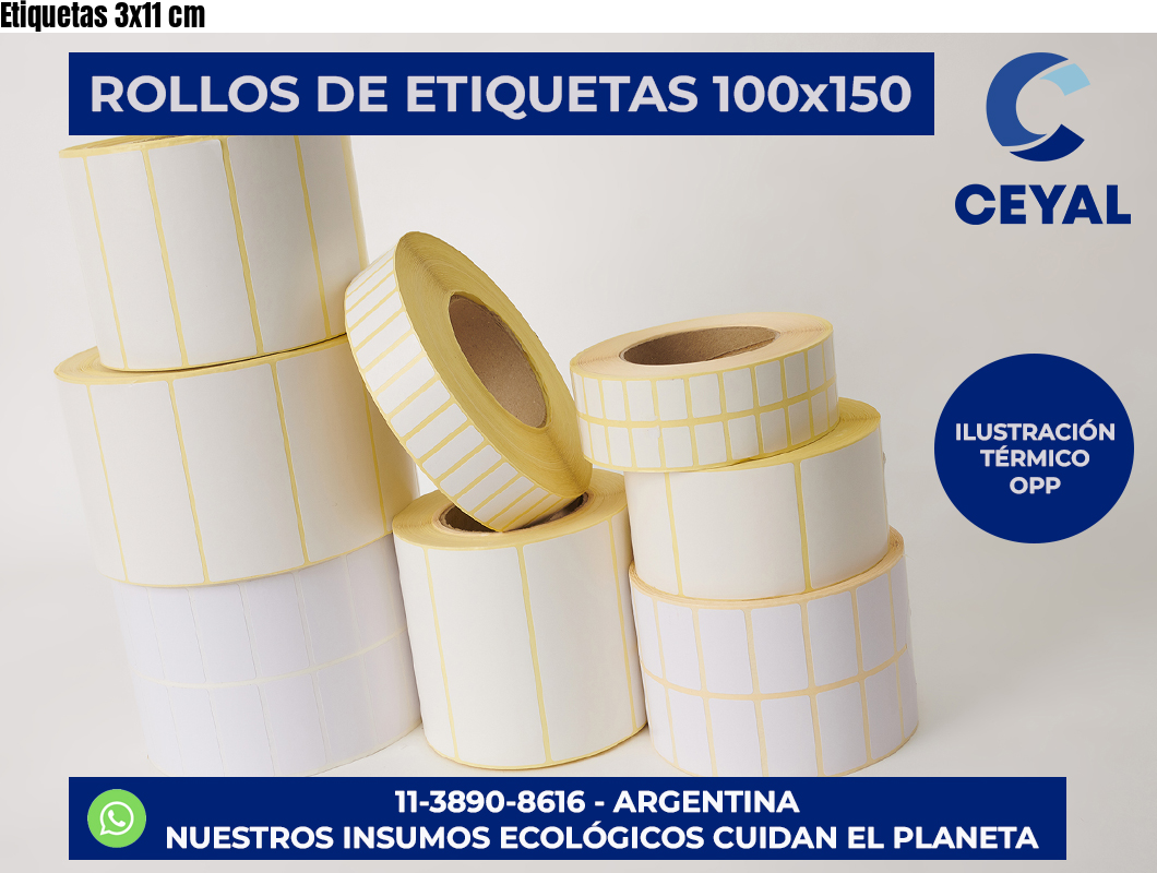 Etiquetas 3×11 cm