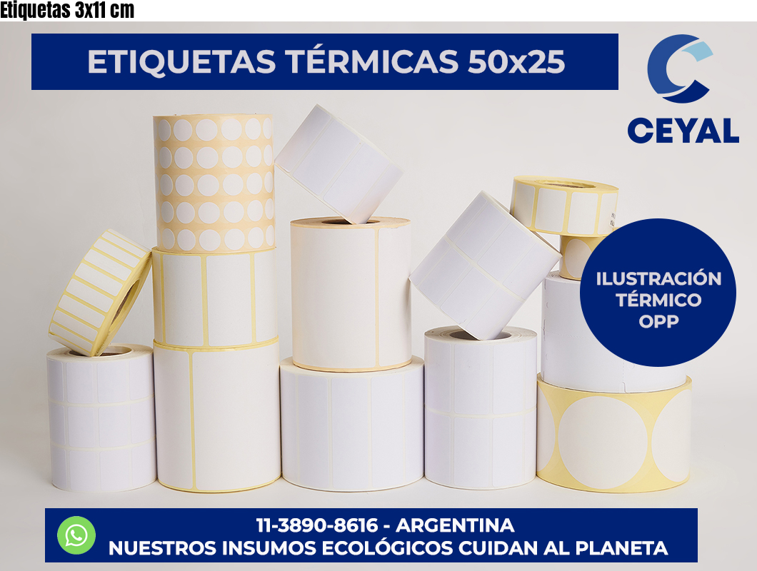 Etiquetas 3×11 cm