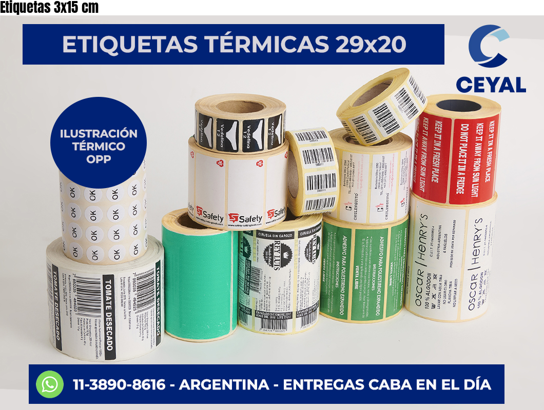Etiquetas 3×15 cm